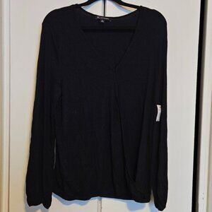 🌺 NWT International Concepts INC Textured Long Sleeve V-Neck Wrap Top XXL